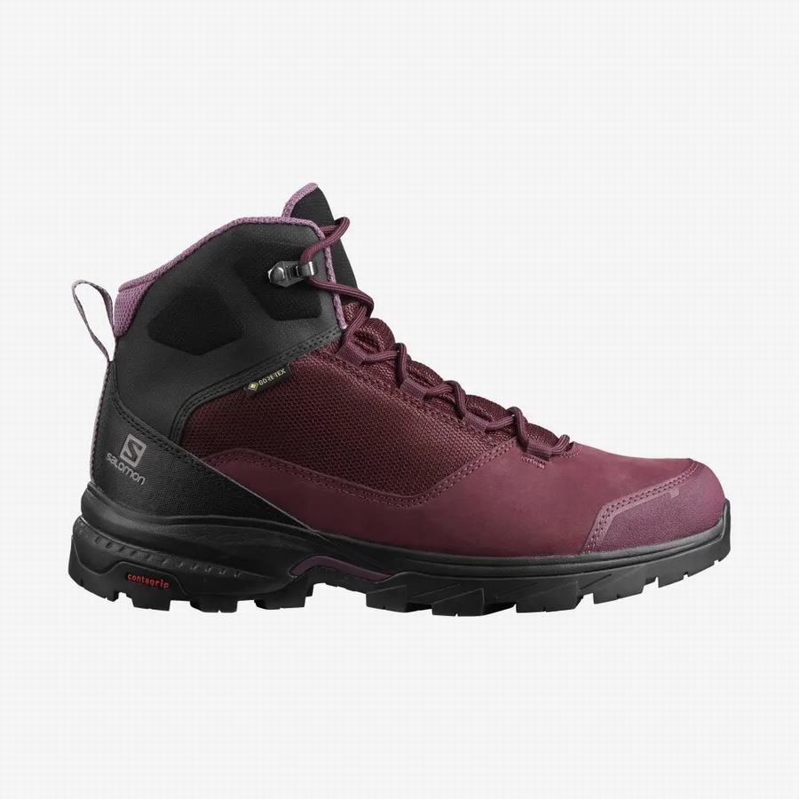 Salomon Outward Gore-tex Wandelschoenen Dames Bordeaux (SSB875HD)